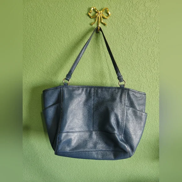 Coach Park Carrie Blue Leather Shoulderbag - Picture 2 of 15